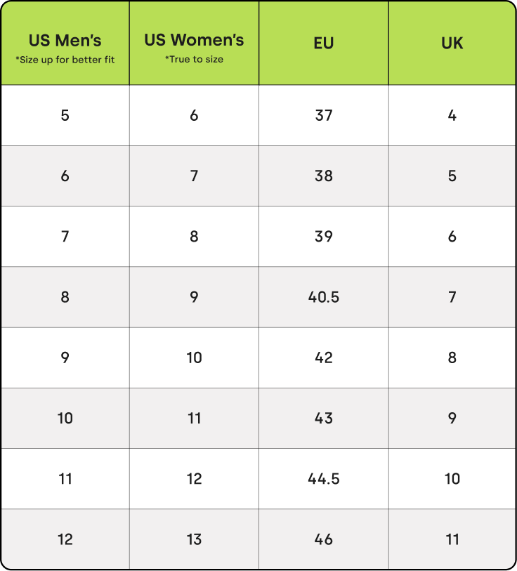 clogs size chart