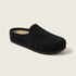 Black · Suede Relief Clog, three-quarter front view